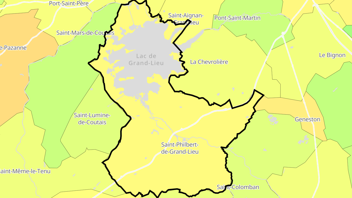 Carte des prix de l'immobilier Saint-Philbert-de-Grand-Lieu