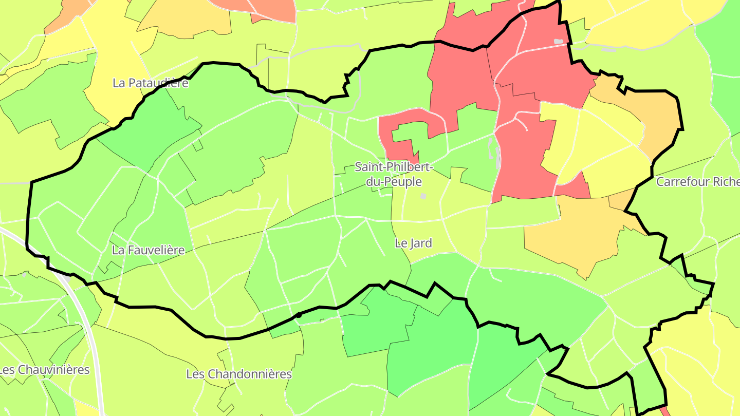 Carte des prix de l'immobilier Saint-Philbert-du-Peuple