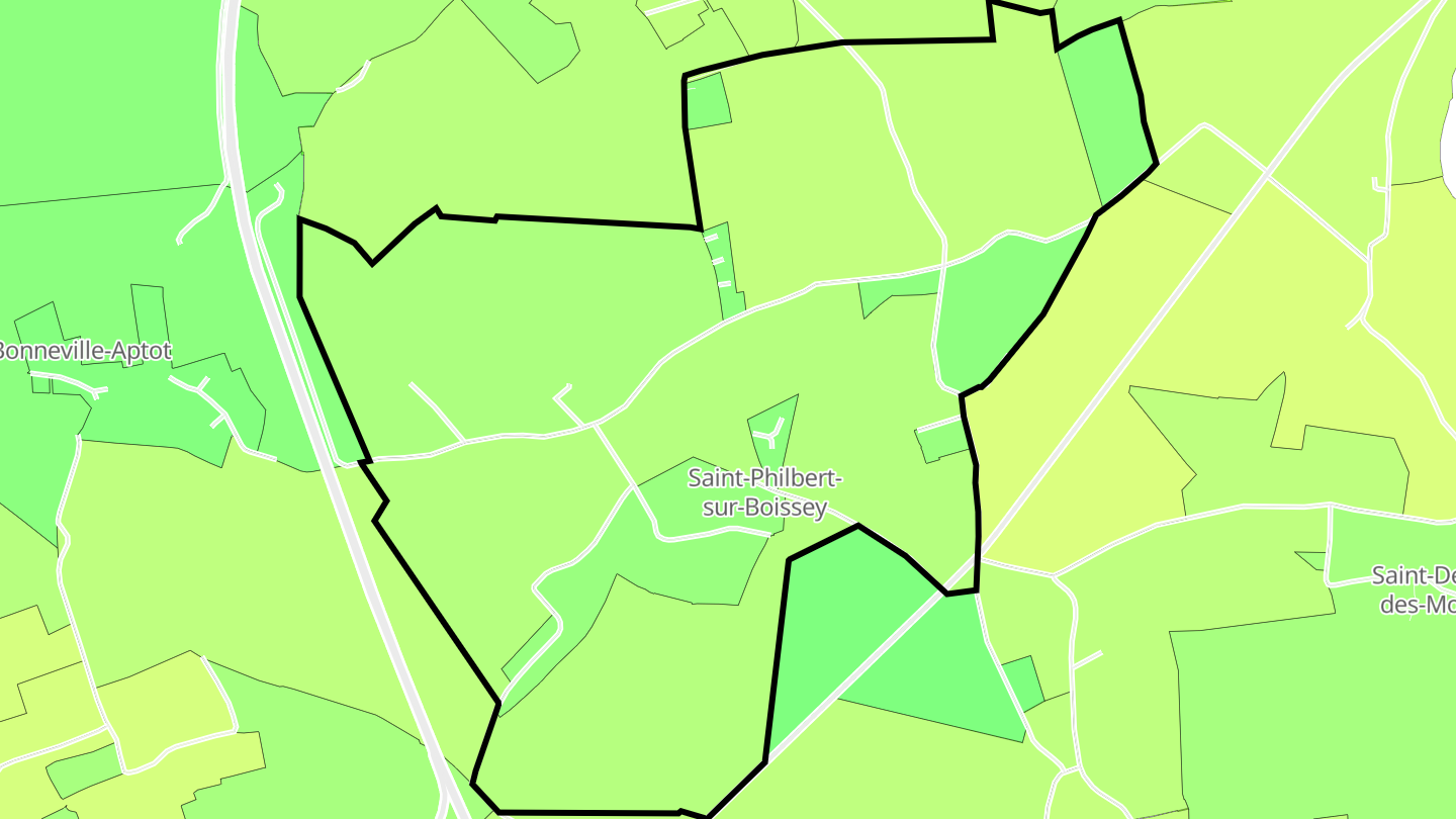 Carte des prix de l'immobilier Saint-Philbert-sur-Boissey