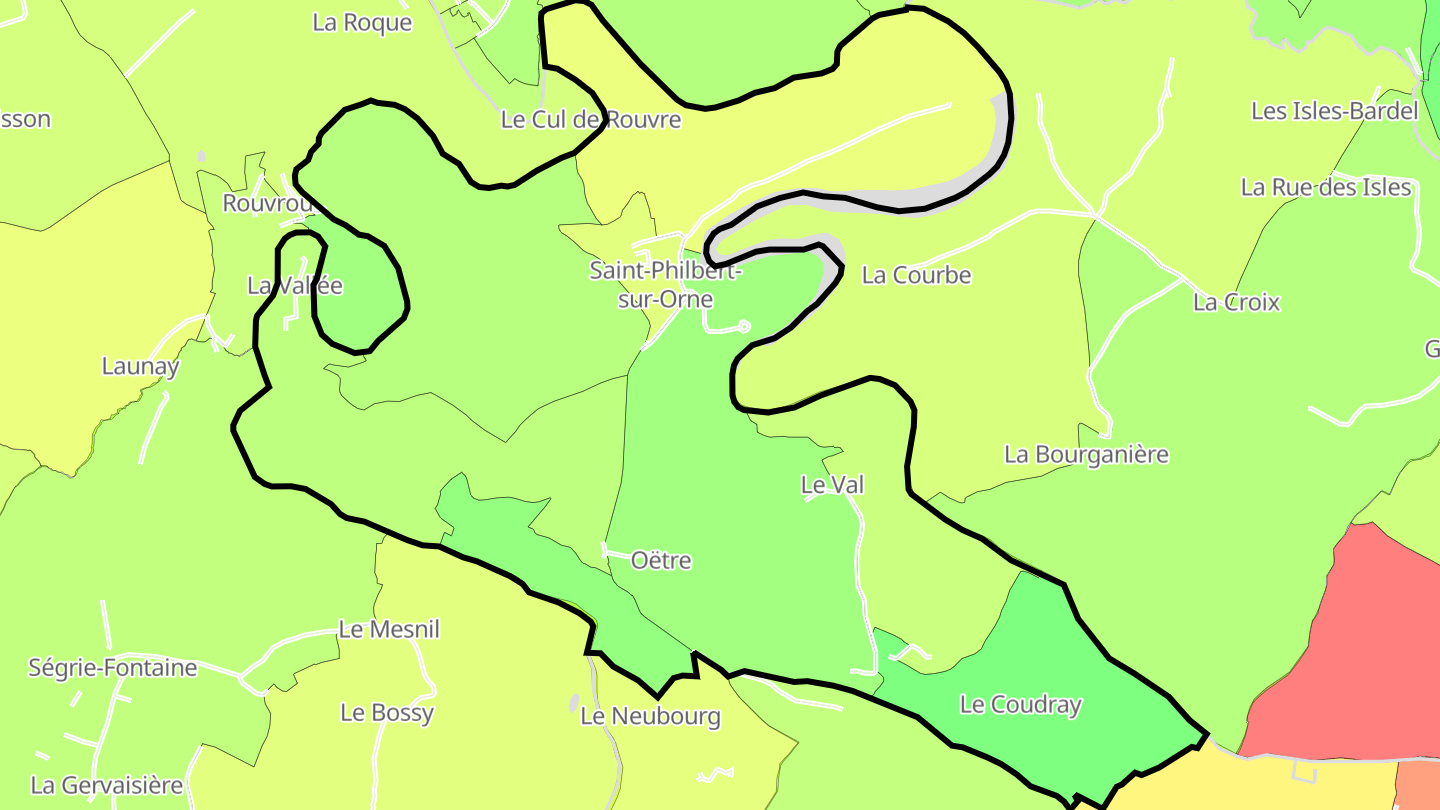 Carte des prix de l'immobilier Saint-Philbert-sur-Orne