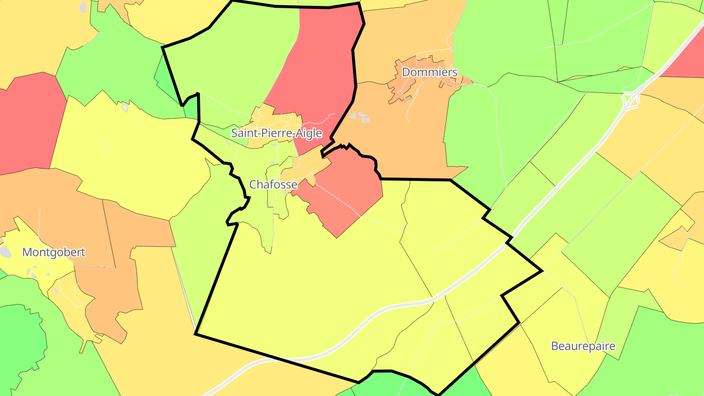 Carte des prix de l'immobilier Saint-Pierre-Aigle