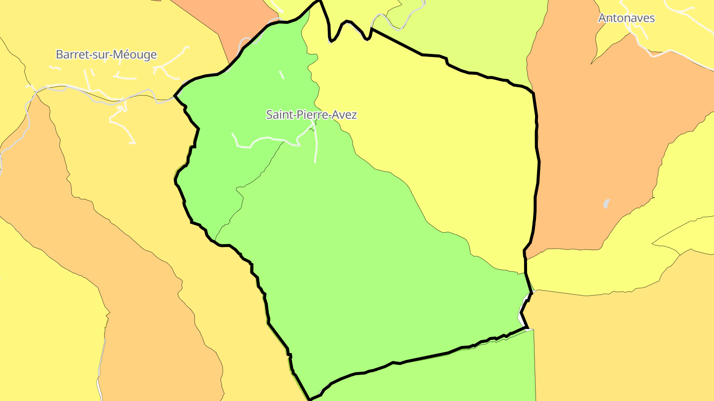 Carte des prix de l'immobilier Saint-Pierre-Avez