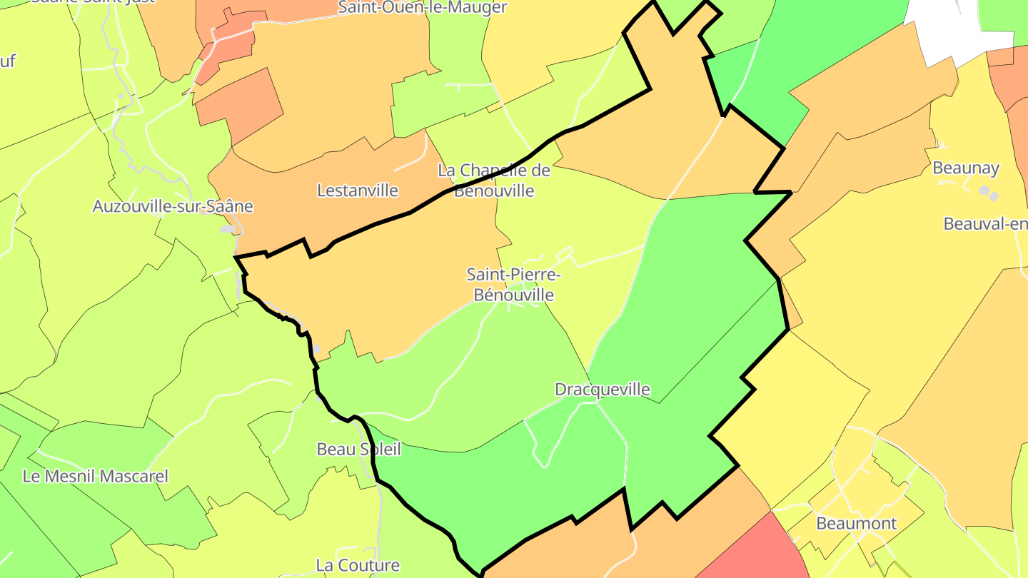 Carte des prix de l'immobilier Saint-Pierre-Bénouville