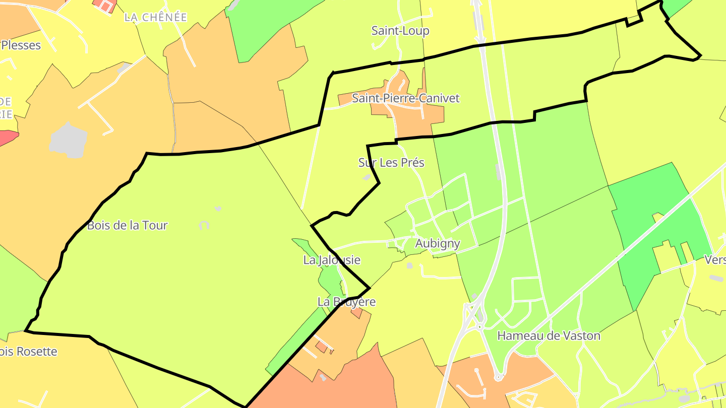 Carte des prix de l'immobilier Saint-Pierre-Canivet
