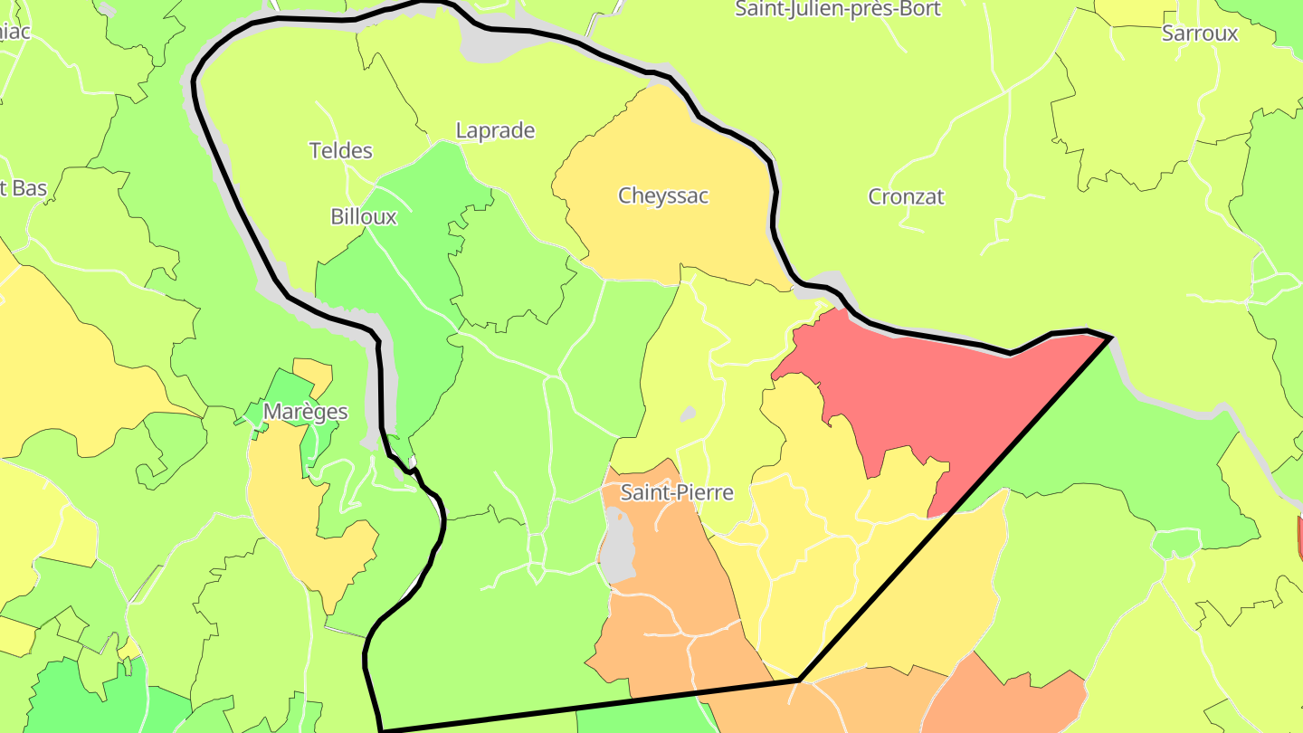 Carte des prix de l'immobilier Saint-Pierre