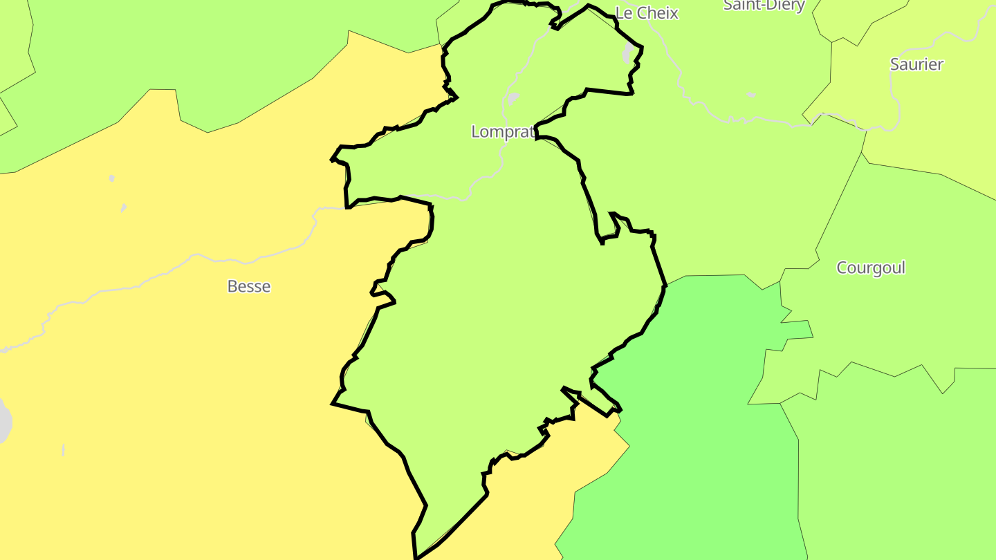Carte des prix de l'immobilier Saint-Pierre-Colamine