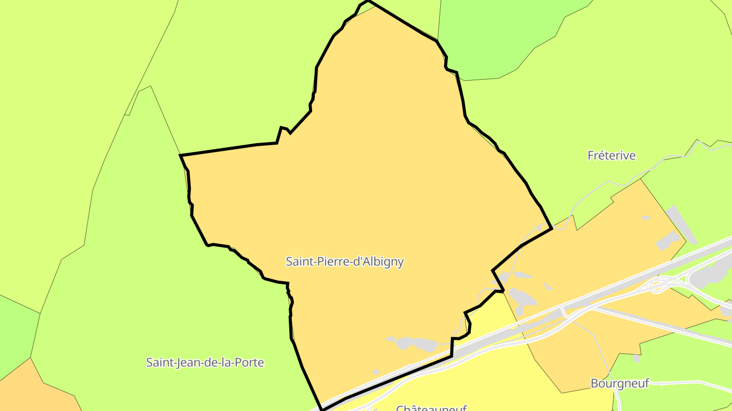 Carte des prix de l'immobilier Saint-Pierre-d'Albigny