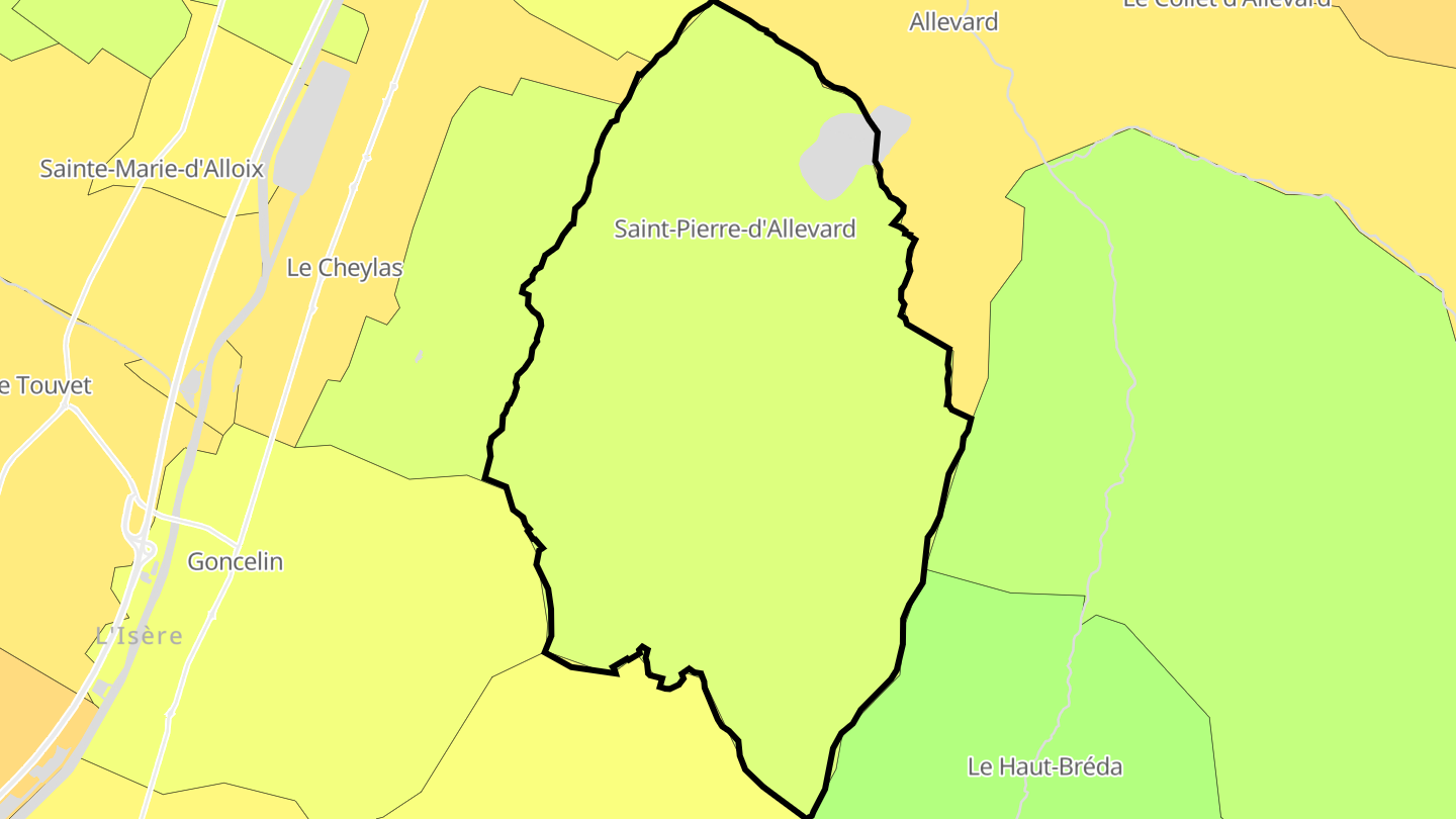 Carte des prix de l'immobilier Saint-Pierre-d'Allevard