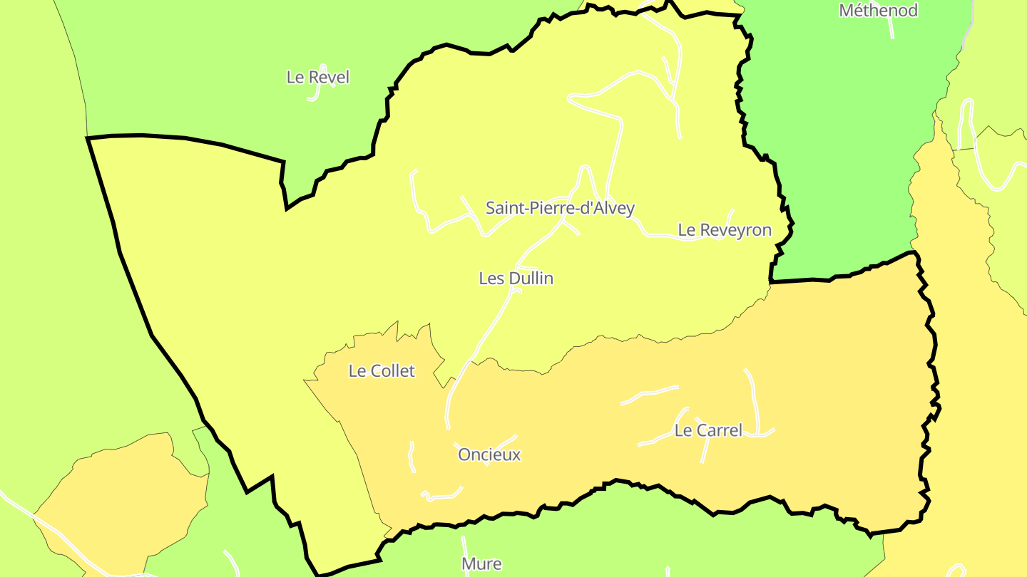Carte des prix de l'immobilier Saint-Pierre-d'Alvey