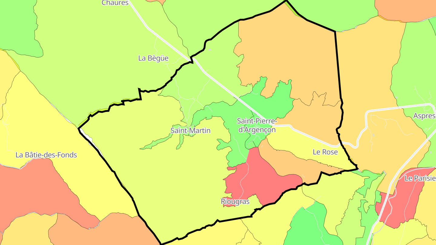 Carte des prix de l'immobilier Saint-Pierre-d'Argençon