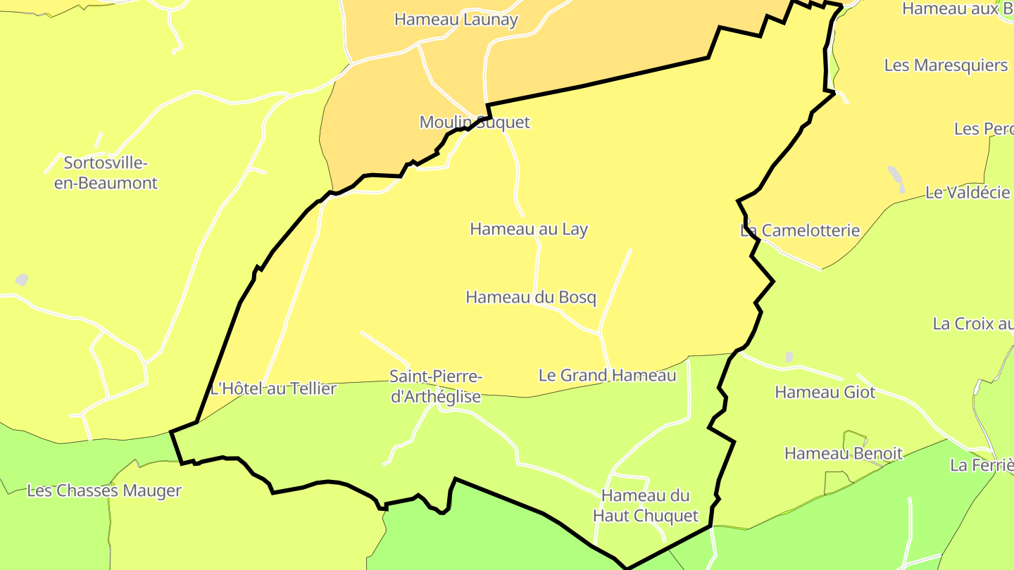 Carte des prix de l'immobilier Saint-Pierre-d'Arthéglise