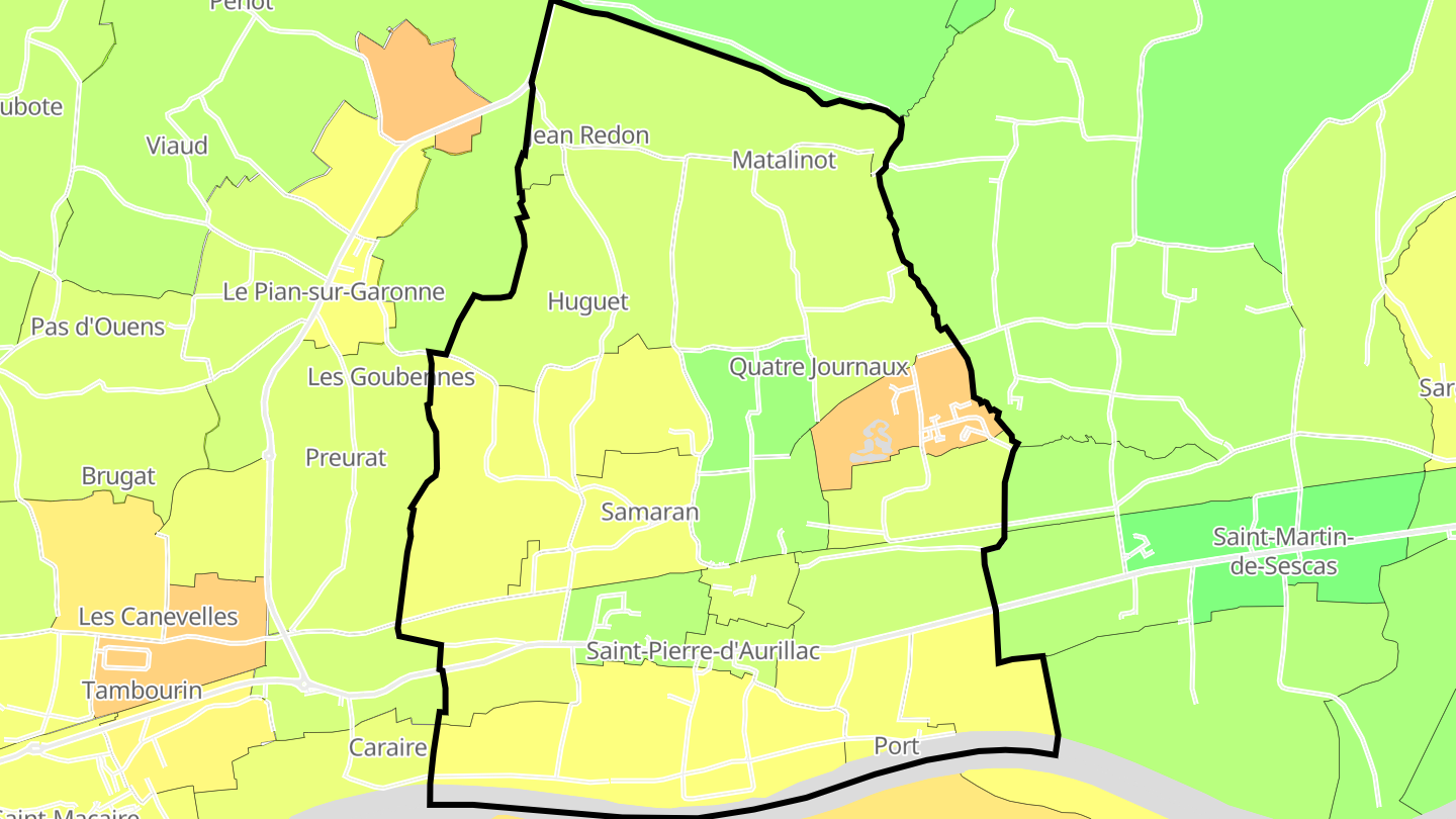 Carte des prix de l'immobilier Saint-Pierre-d'Aurillac