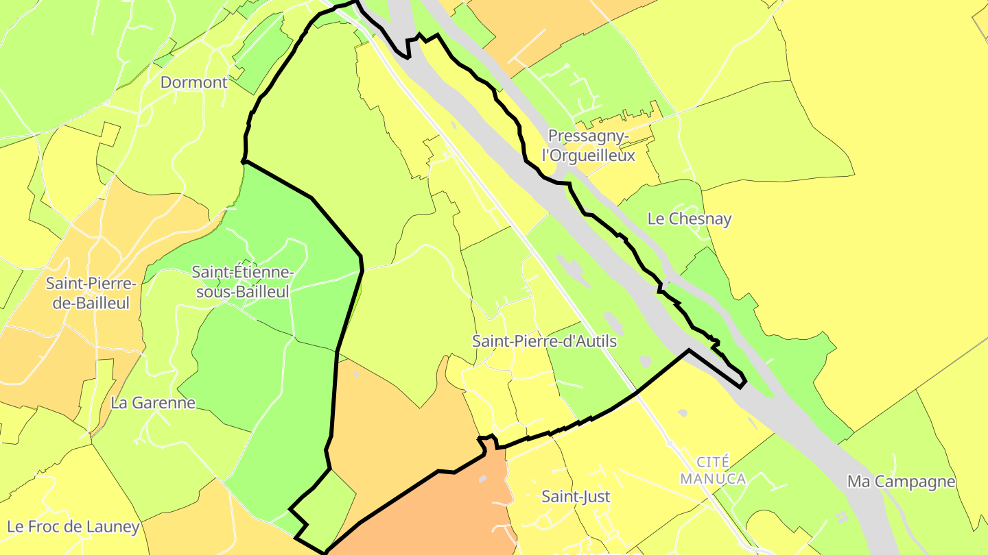 Carte des prix de l'immobilier Saint-Pierre-d'Autils