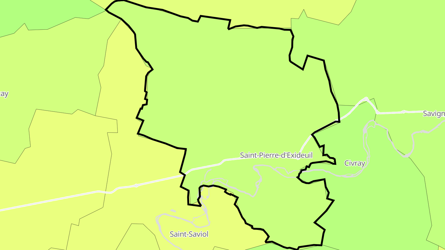 Carte des prix de l'immobilier Saint-Pierre-d'Exideuil