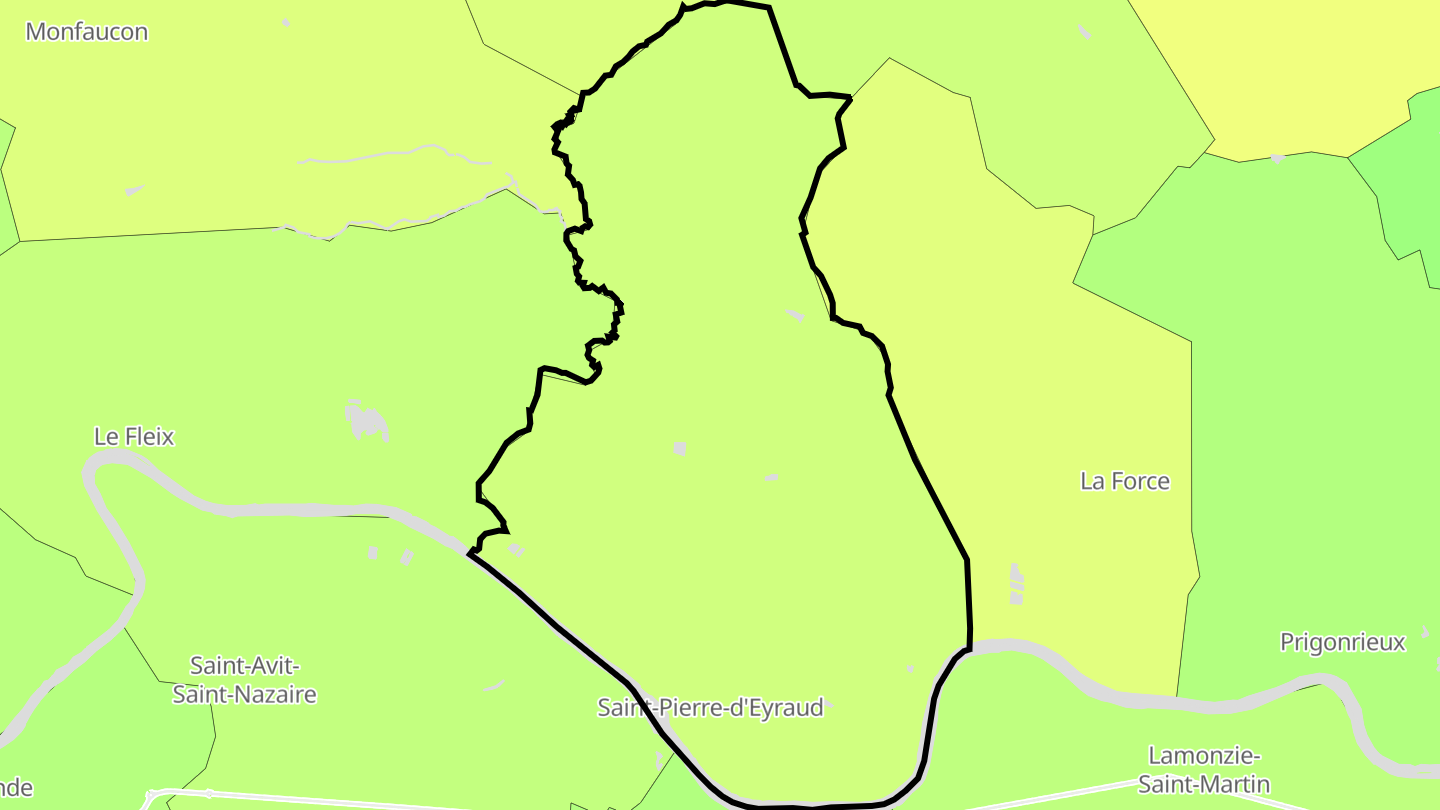 Carte des prix de l'immobilier Saint-Pierre-d'Eyraud