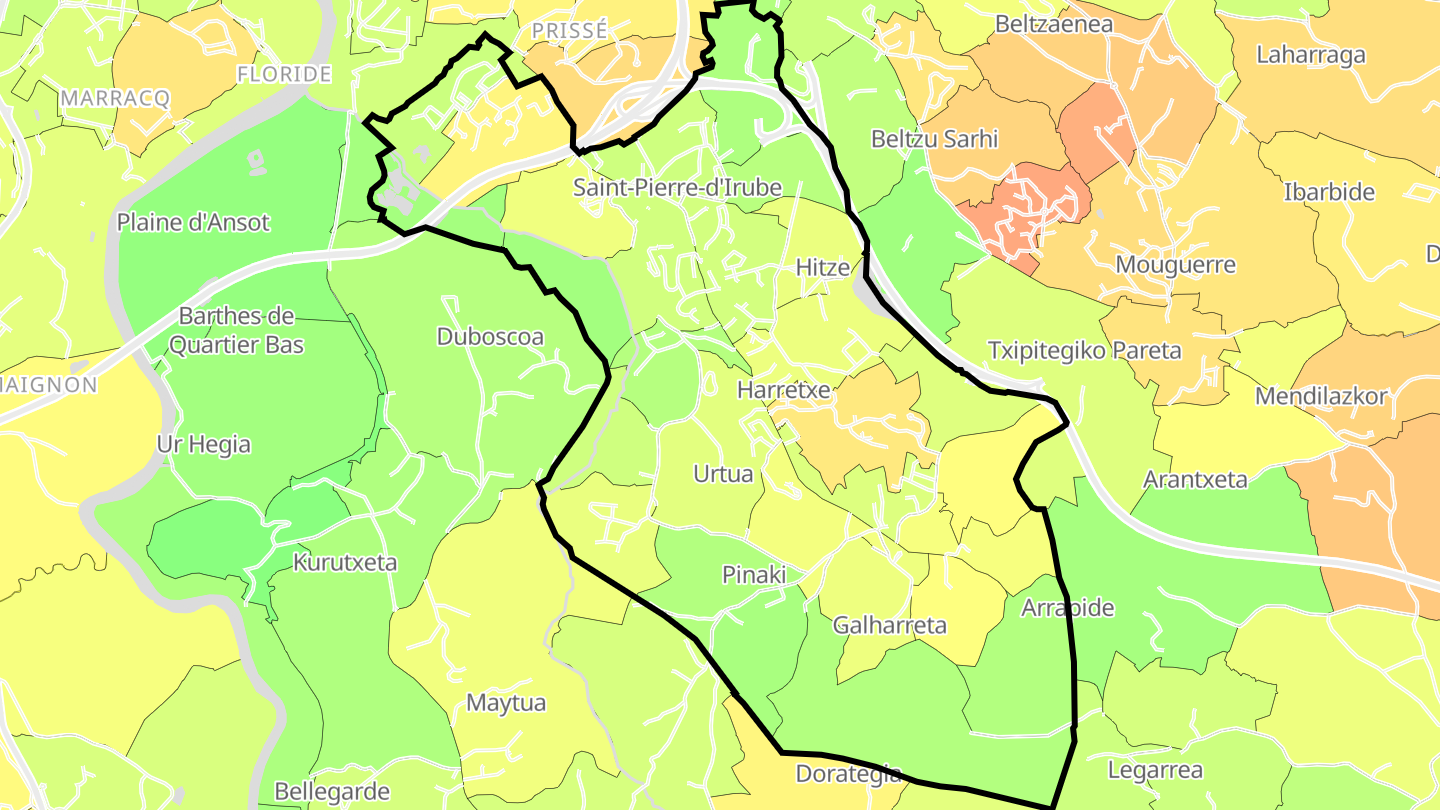 Carte des prix de l'immobilier Saint-Pierre-d'Irube