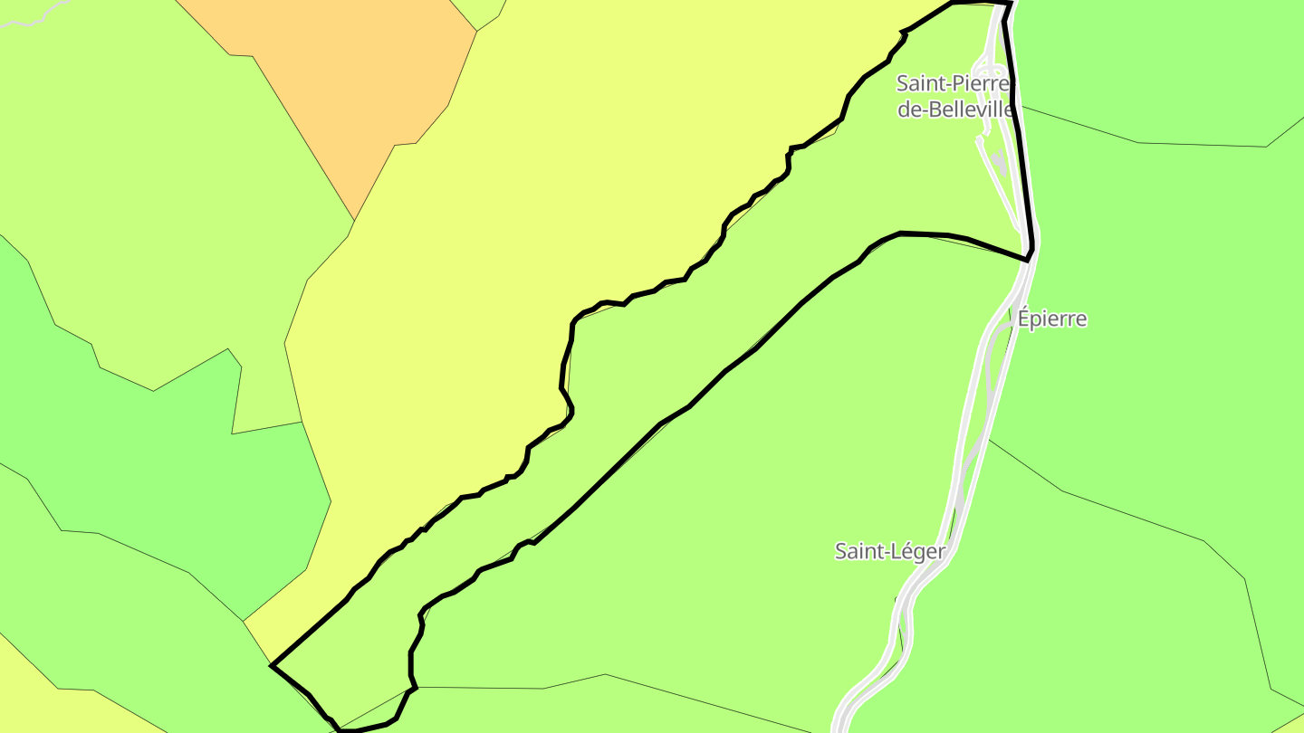 Carte des prix de l'immobilier Saint-Pierre-de-Belleville