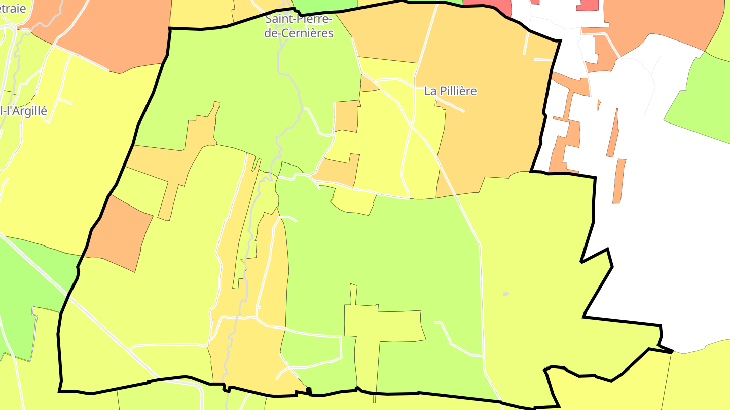 Carte des prix de l'immobilier Saint-Pierre-de-Cernières