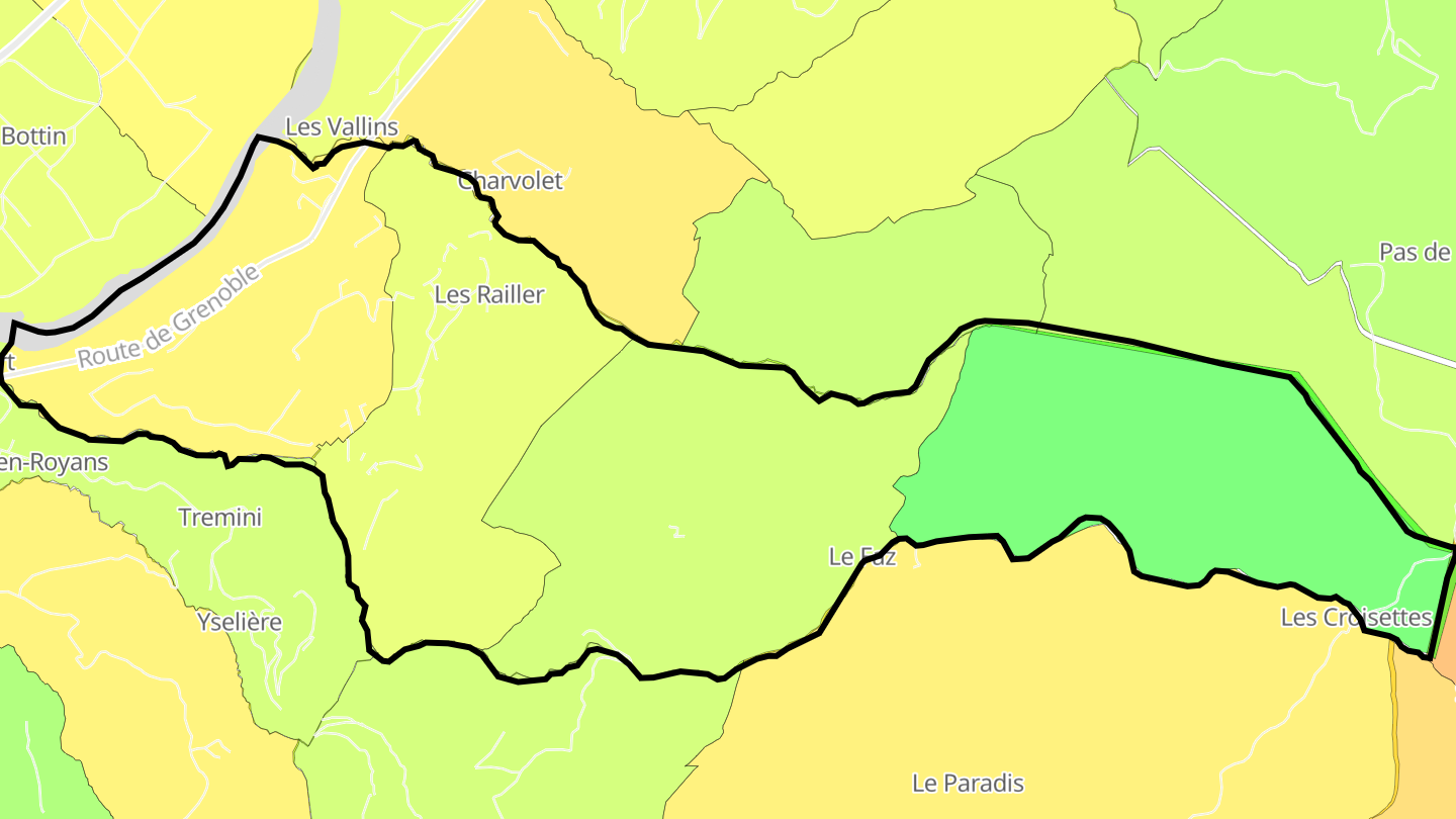 Carte des prix de l'immobilier Saint-Pierre-de-Chérennes