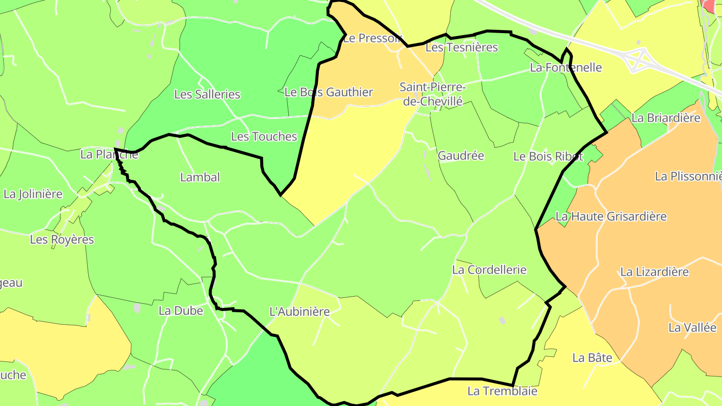 Carte des prix de l'immobilier Saint-Pierre-de-Chevillé