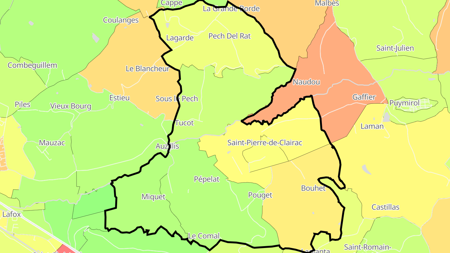 Carte des prix de l'immobilier Saint-Pierre-de-Clairac