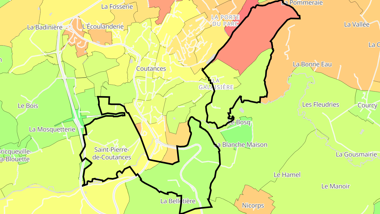 Carte des prix de l'immobilier Saint-Pierre-de-Coutances