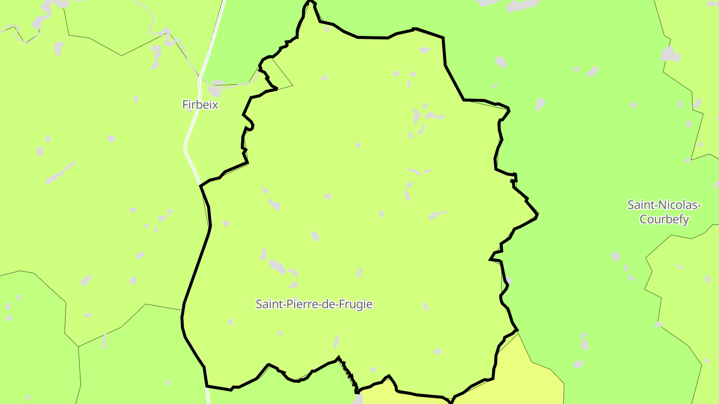 Carte des prix de l'immobilier Saint-Pierre-de-Frugie