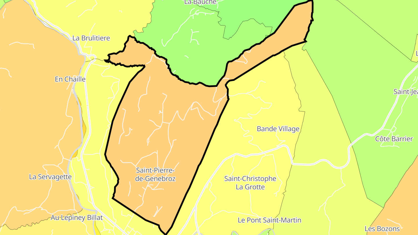 Carte des prix de l'immobilier Saint-Pierre-de-Genebroz