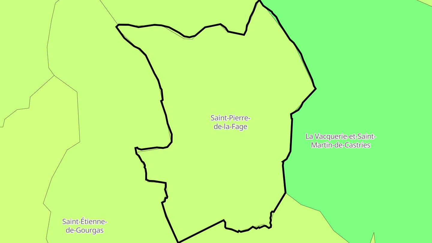 Carte des prix de l'immobilier Saint-Pierre-de-la-Fage