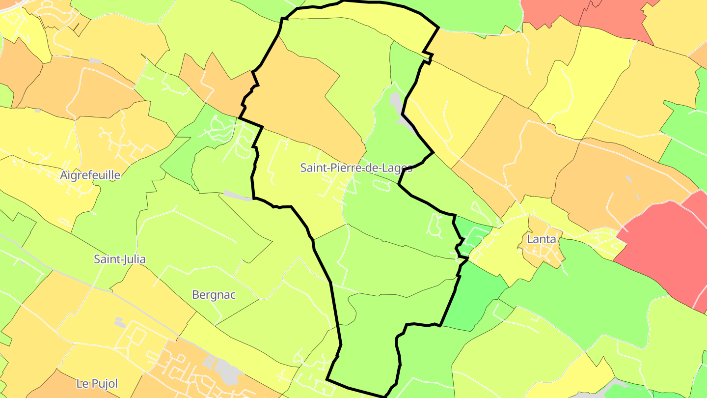 Carte des prix de l'immobilier Saint-Pierre-de-Lages