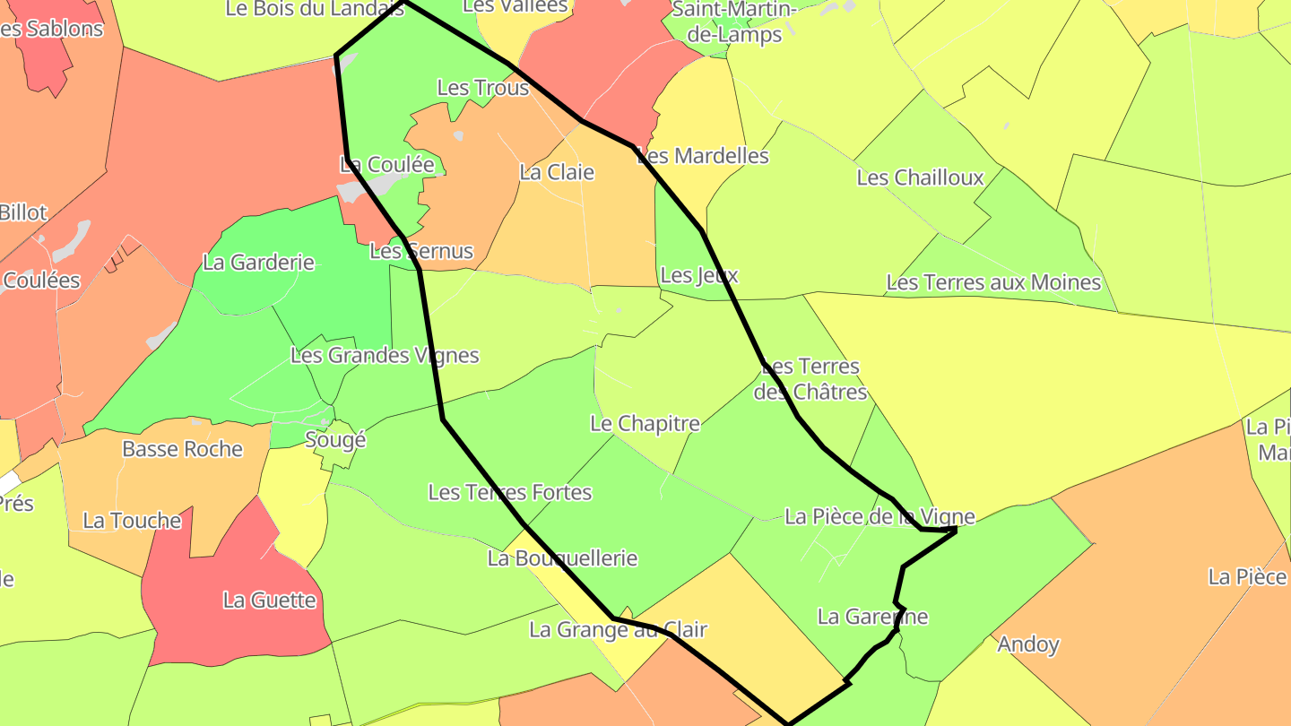 Carte des prix de l'immobilier Saint-Pierre-de-Lamps
