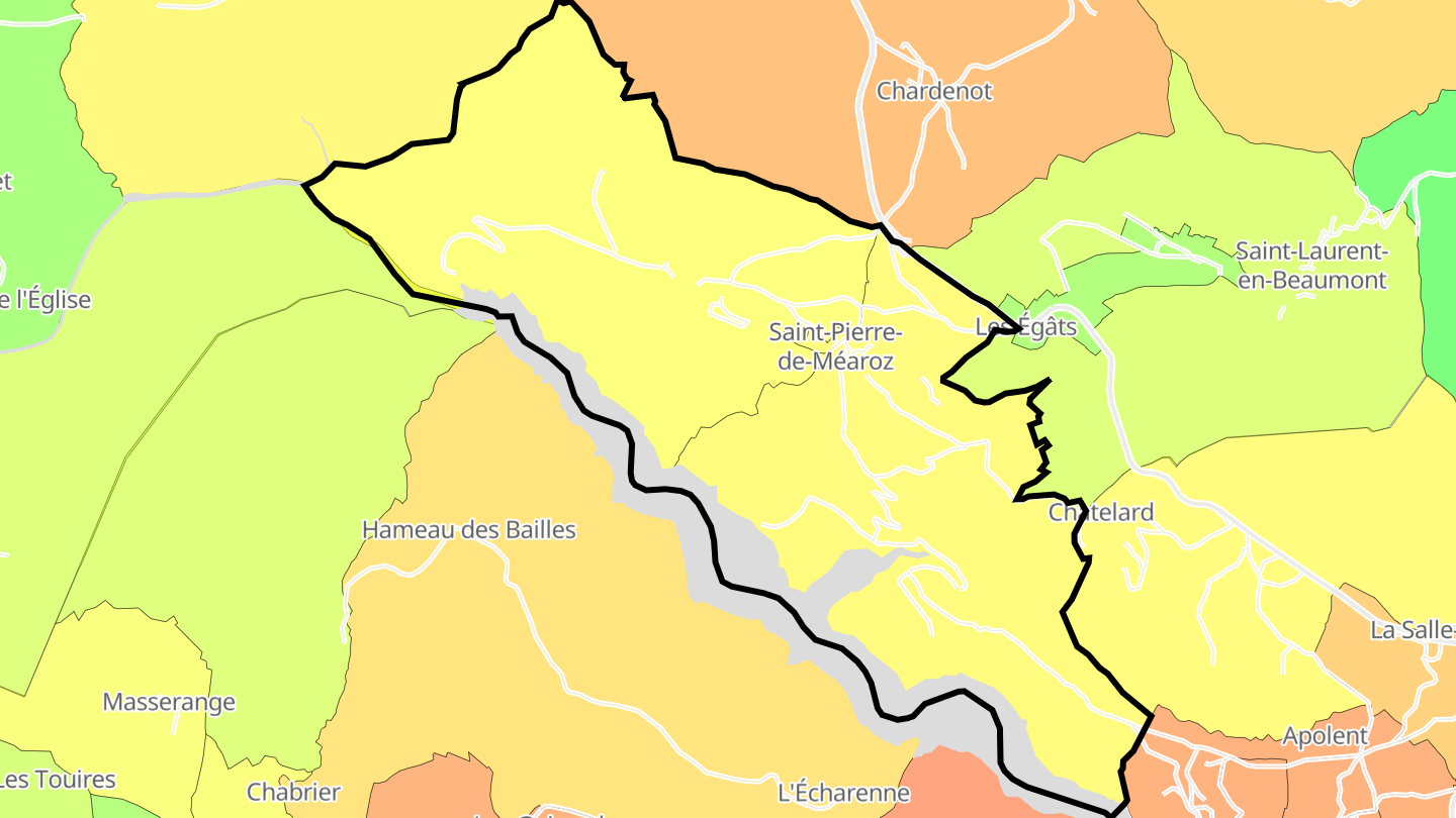 Carte des prix de l'immobilier Saint-Pierre-de-Méaroz