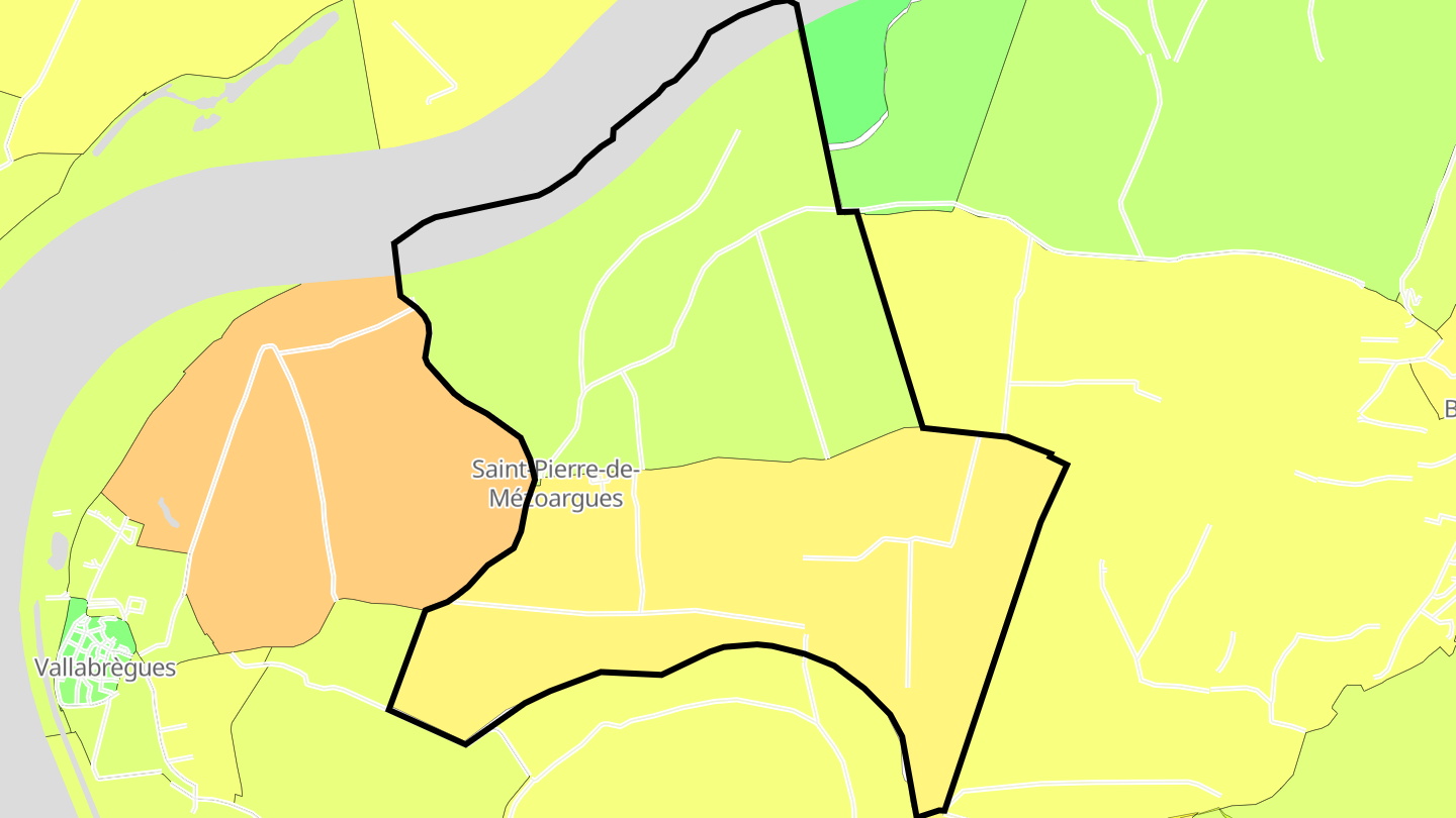 Carte des prix de l'immobilier Saint-Pierre-de-Mézoargues