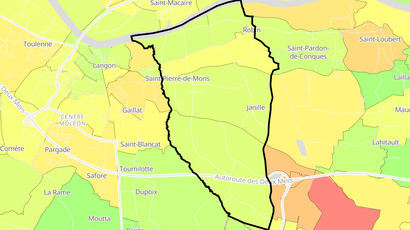 Carte des prix de l'immobilier Saint-Pierre-de-Mons