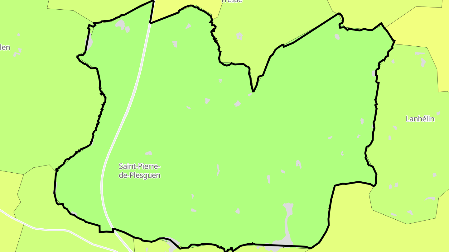 Carte des prix de l'immobilier Saint-Pierre-de-Plesguen