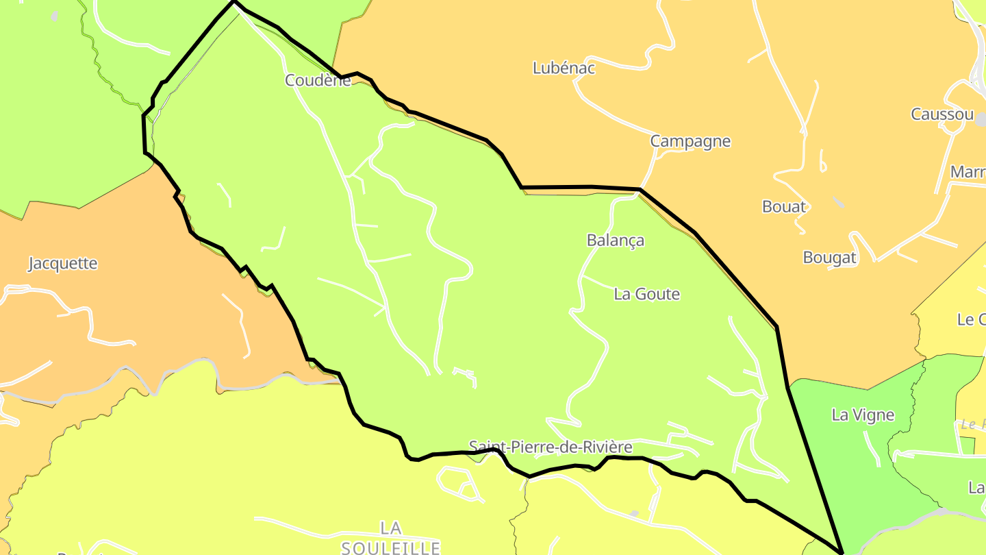 Carte des prix de l'immobilier Saint-Pierre-de-Rivière