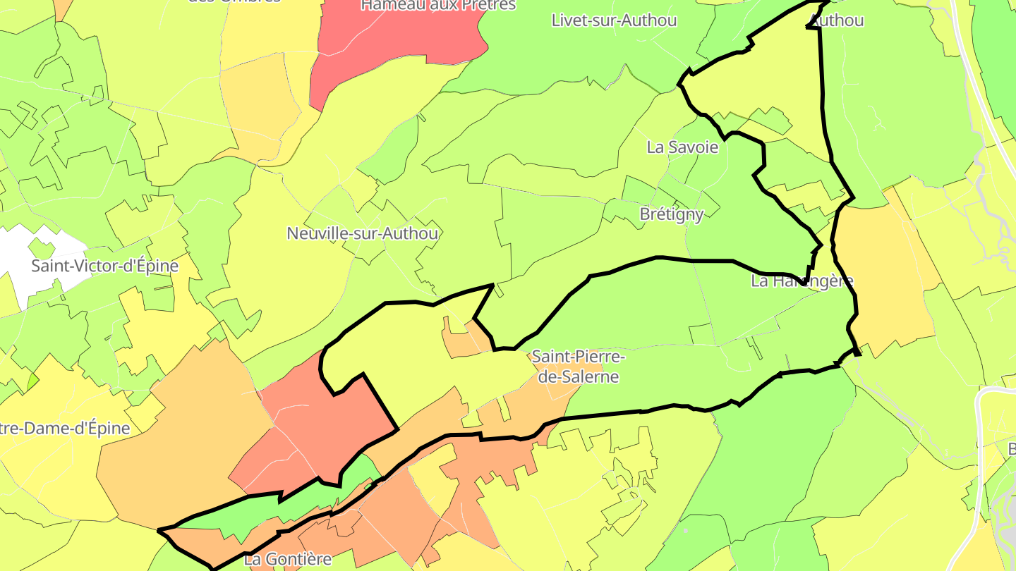 Carte des prix de l'immobilier Saint-Pierre-de-Salerne