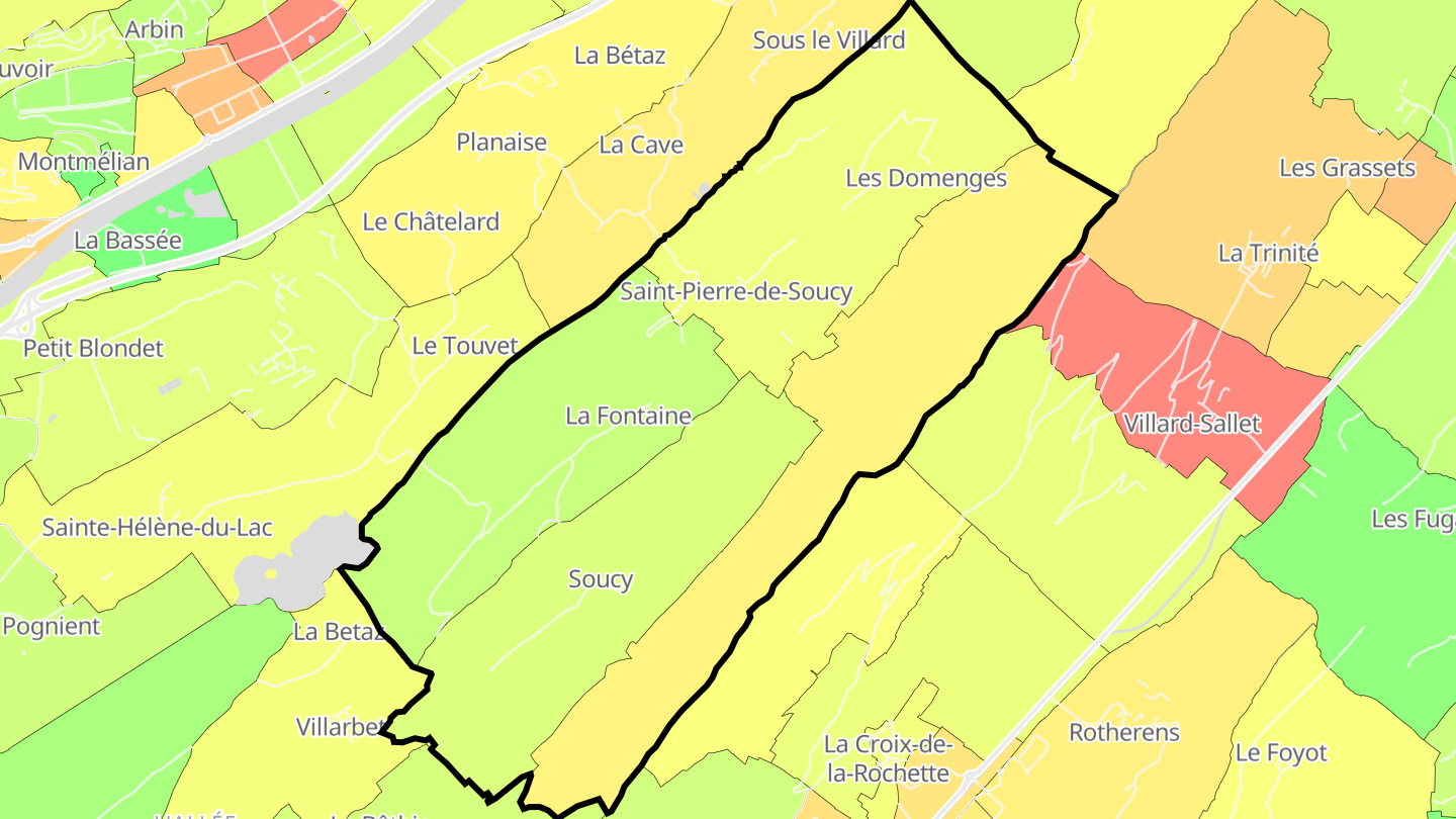 Carte des prix de l'immobilier Saint-Pierre-de-Soucy