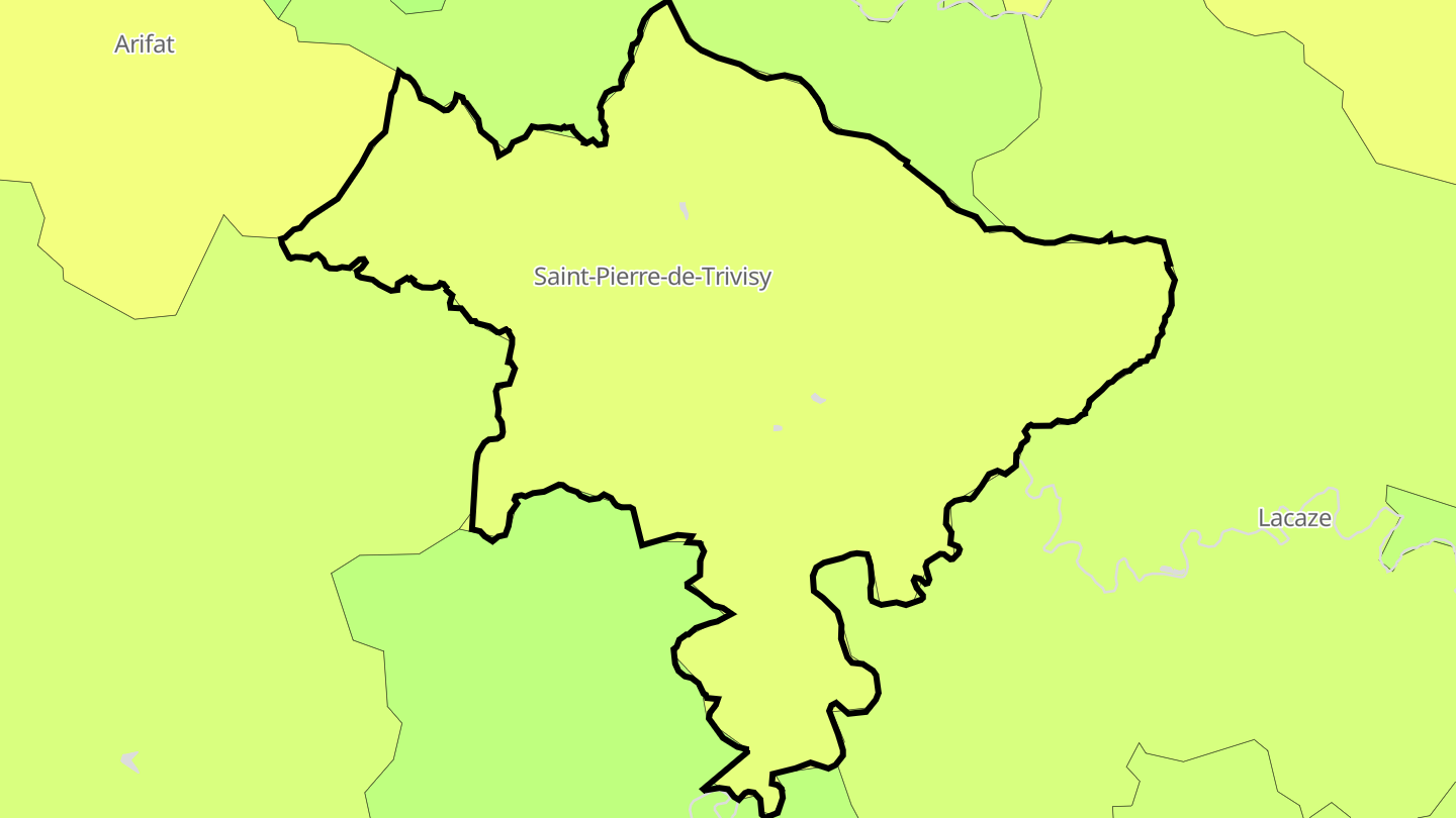 Carte des prix de l'immobilier Saint-Pierre-de-Trivisy