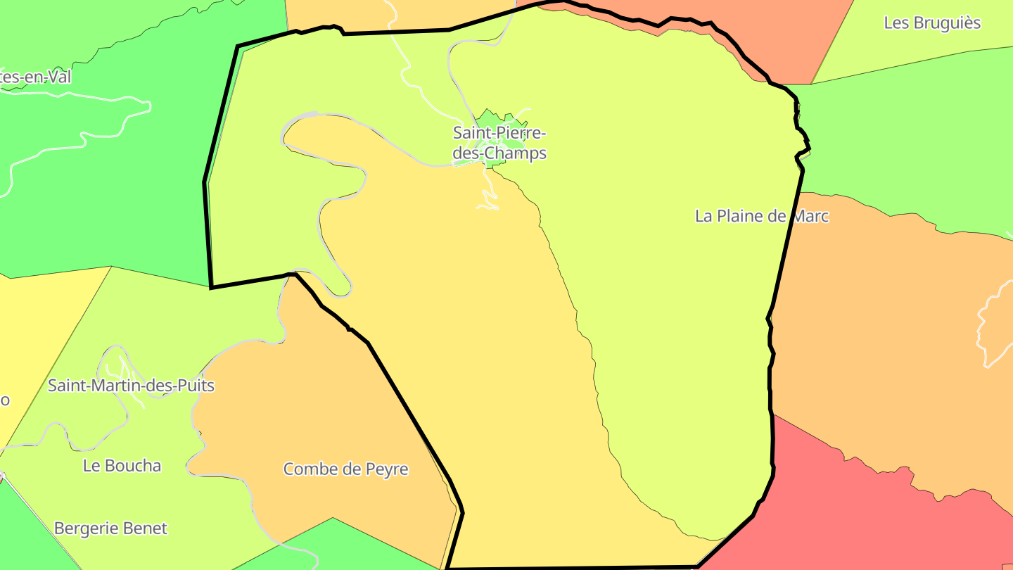 Carte des prix de l'immobilier Saint-Pierre-des-Champs