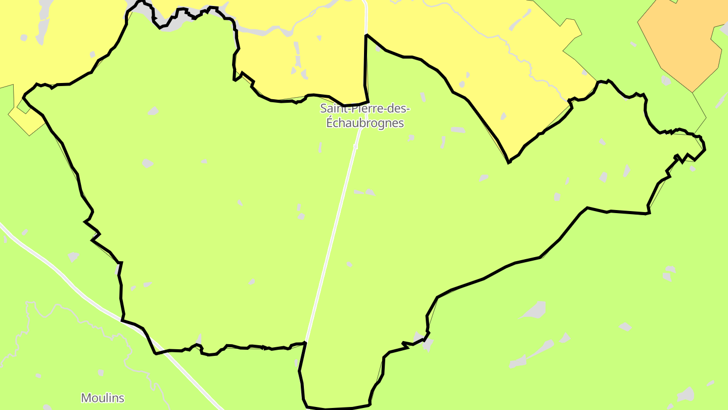 Carte des prix de l'immobilier Saint-Pierre-des-Échaubrognes