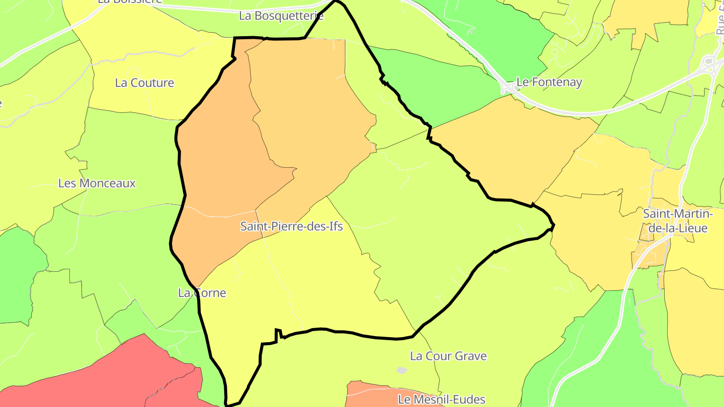 Carte des prix de l'immobilier Saint-Pierre-des-Ifs