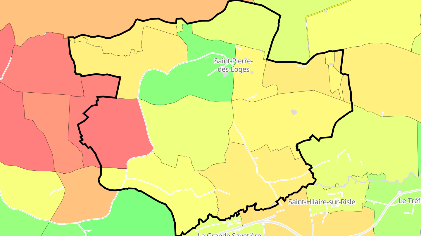 Carte des prix de l'immobilier Saint-Pierre-des-Loges
