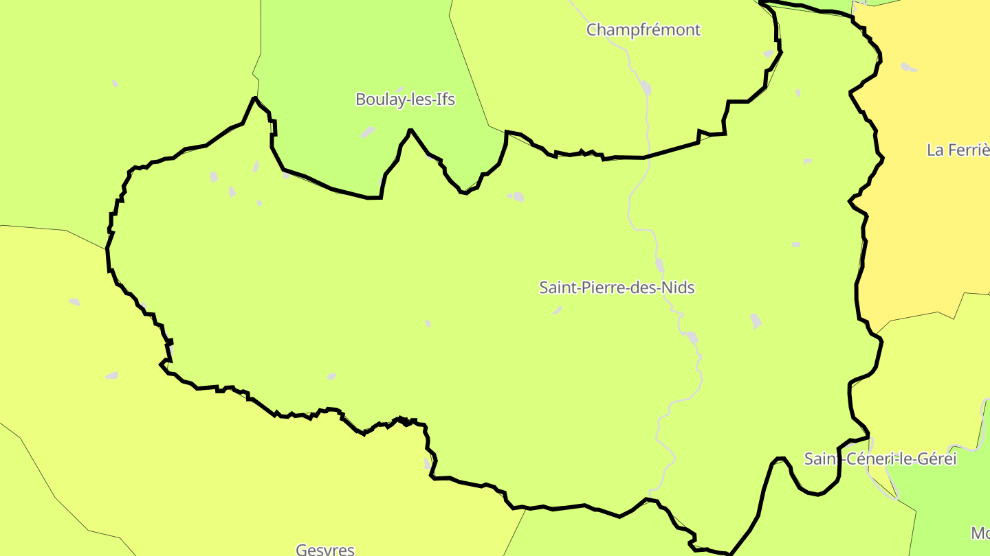 Carte des prix de l'immobilier Saint-Pierre-des-Nids