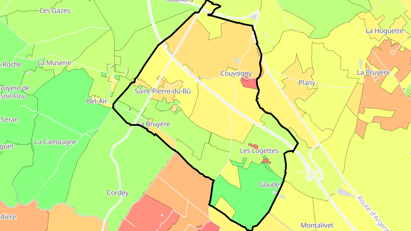 Carte des prix de l'immobilier Saint-Pierre-du-Bû