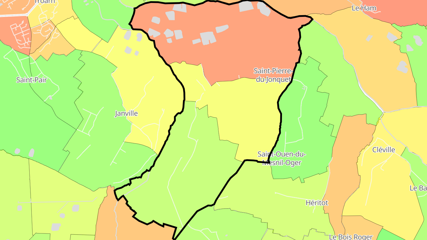 Carte des prix de l'immobilier Saint-Pierre-du-Jonquet