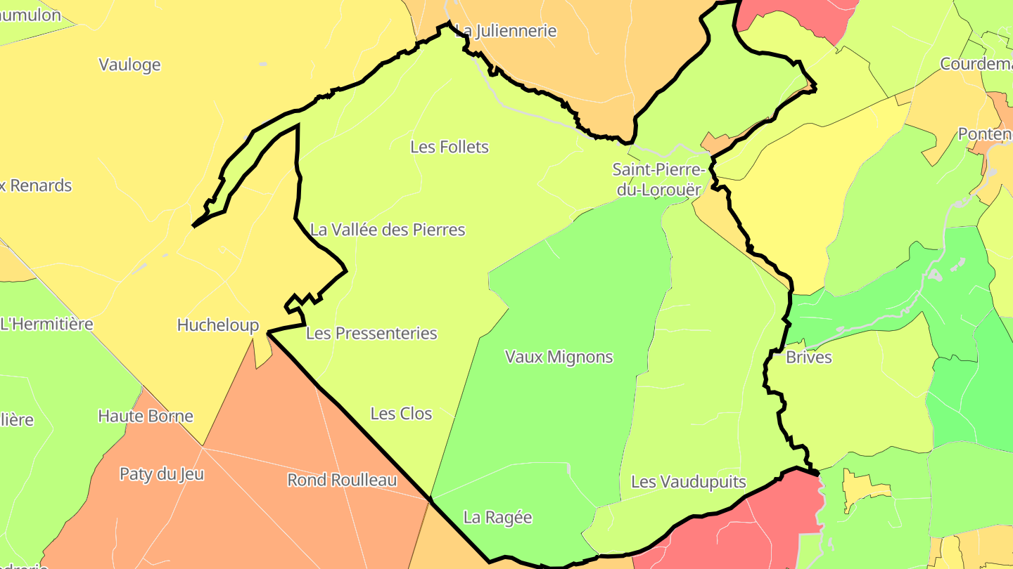 Carte des prix de l'immobilier Saint-Pierre-du-Lorouër
