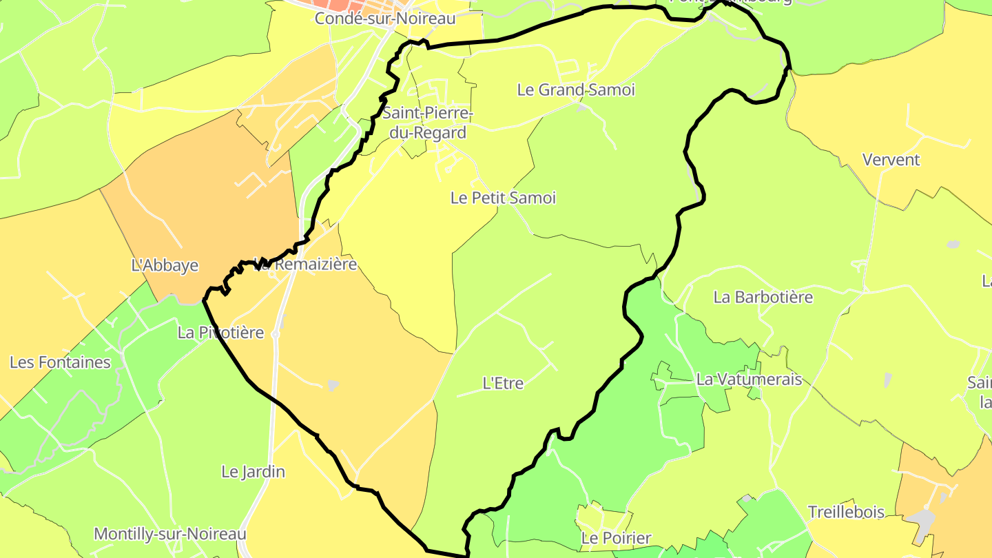 Carte des prix de l'immobilier Saint-Pierre-du-Regard