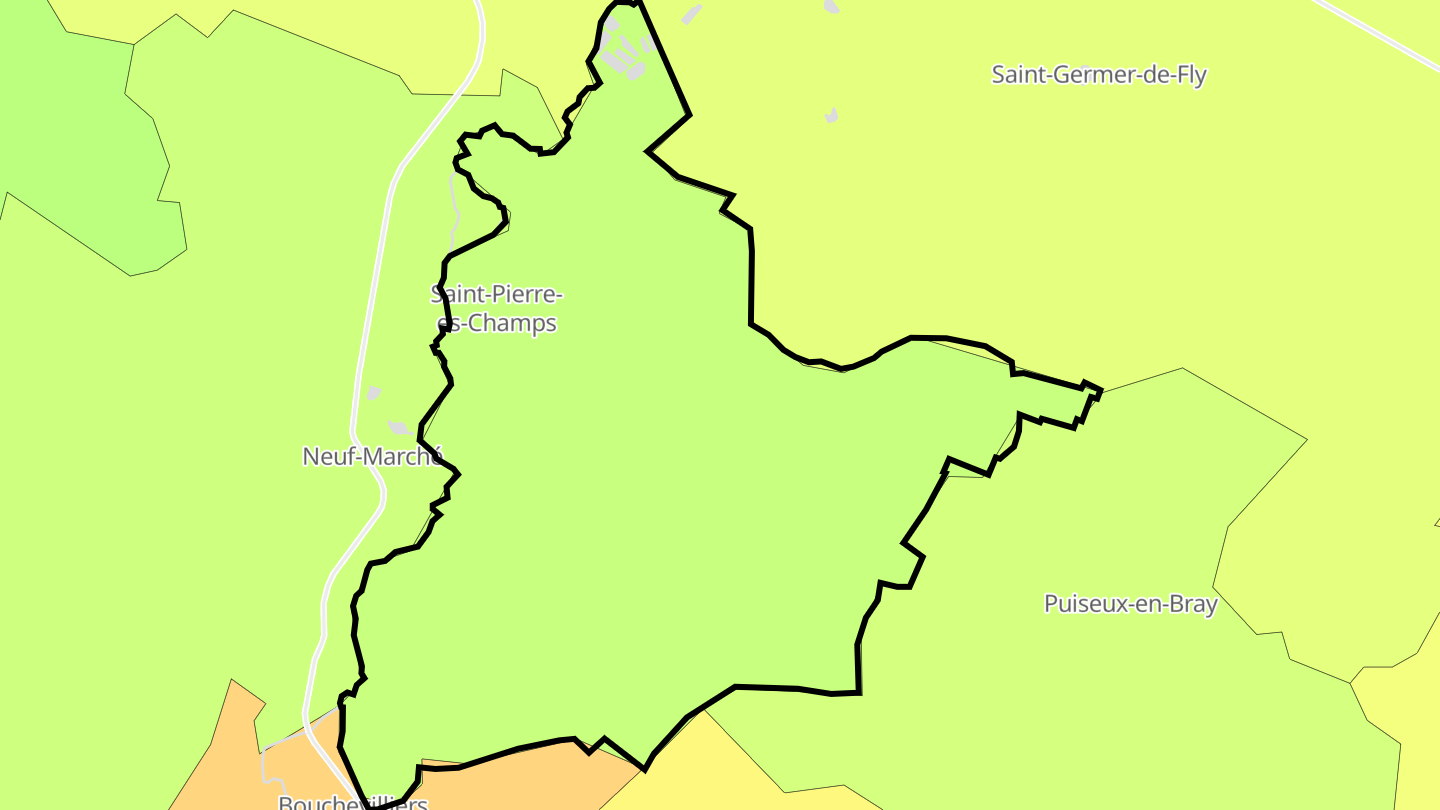 Carte des prix de l'immobilier Saint-Pierre-es-Champs