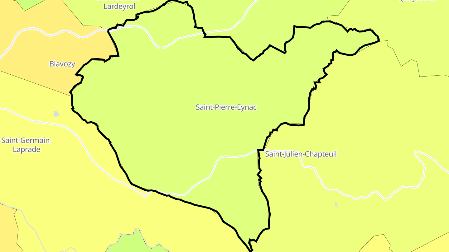 Carte des prix de l'immobilier Saint-Pierre-Eynac